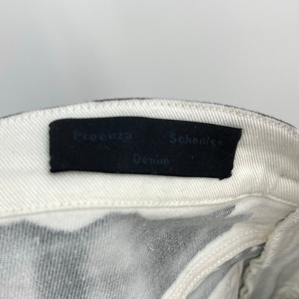 Proenza Schouler | Calder Skirt in Black Multi Contrast Printed Denim Pencil 25 - Picture 6 of 14